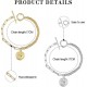 2Pcs 14K Cuban Link Bracelets For Women Men Stainless Coin Pendant Chain Bracelets Anklets Toggle Clasp 2Pcs 14K Cuban Link Bracelets For Women Men Stainless Coin Pendant Chain Bracelets Anklets Toggle Clasp